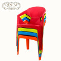 Billig billigen kreativen geometrischen Falten Design Stuhl Kunststoff grau Stuhl mit Arm